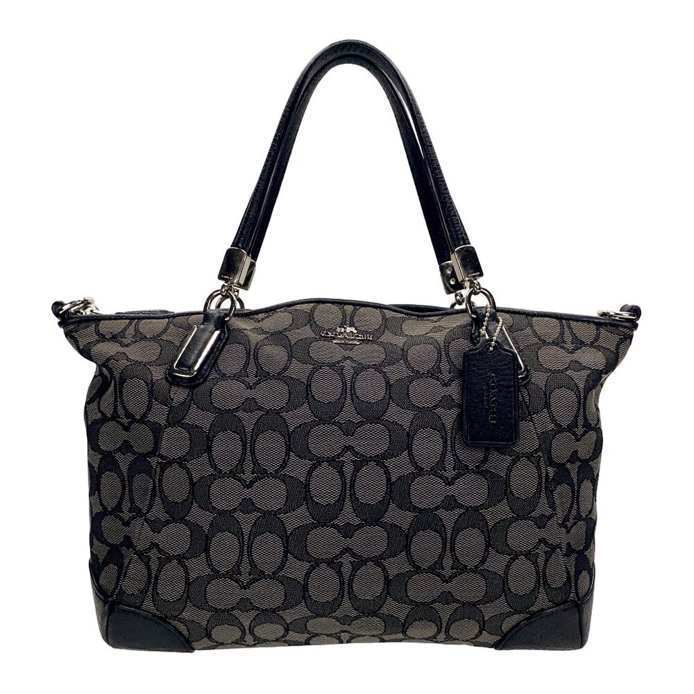 COACH Signature Kelsey Satchel Smoke/Black Crossbody Bag